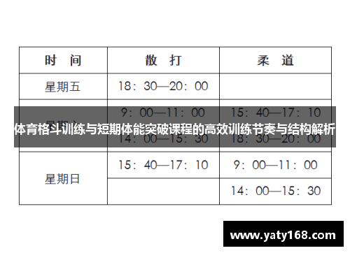 体育格斗训练与短期体能突破课程的高效训练节奏与结构解析